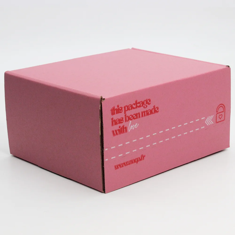 product eco friendly prime branded packing shipping kraft paper carton shipping mailer box clothes product pink cardboard gift packaging-6