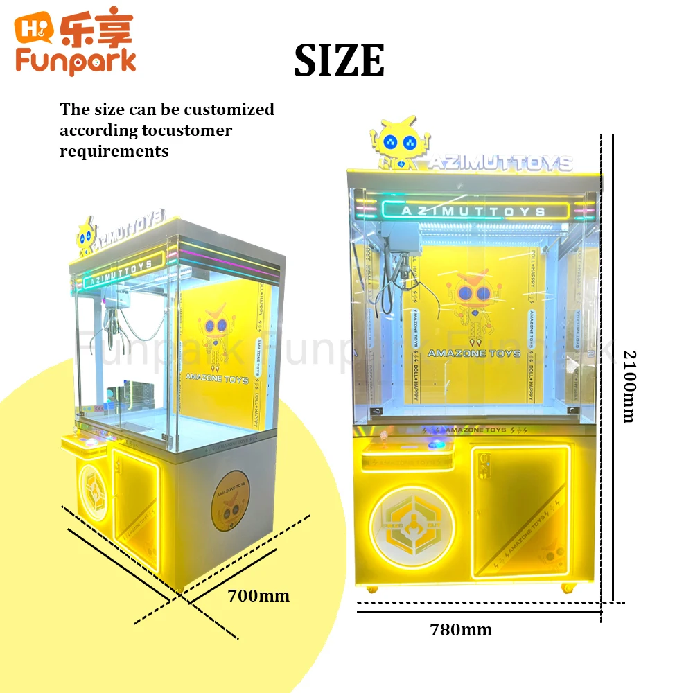 Funpark Hot Selling Coin-Operated Arcade Games Machine Fun Plush Toy Claw Crane Prize for Kids and Adults details