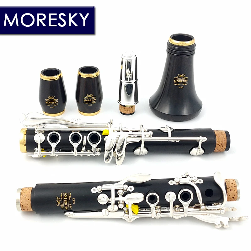MORESKY Clarinet Bb - Ebony Wood, 17 Keys, Grenadilla