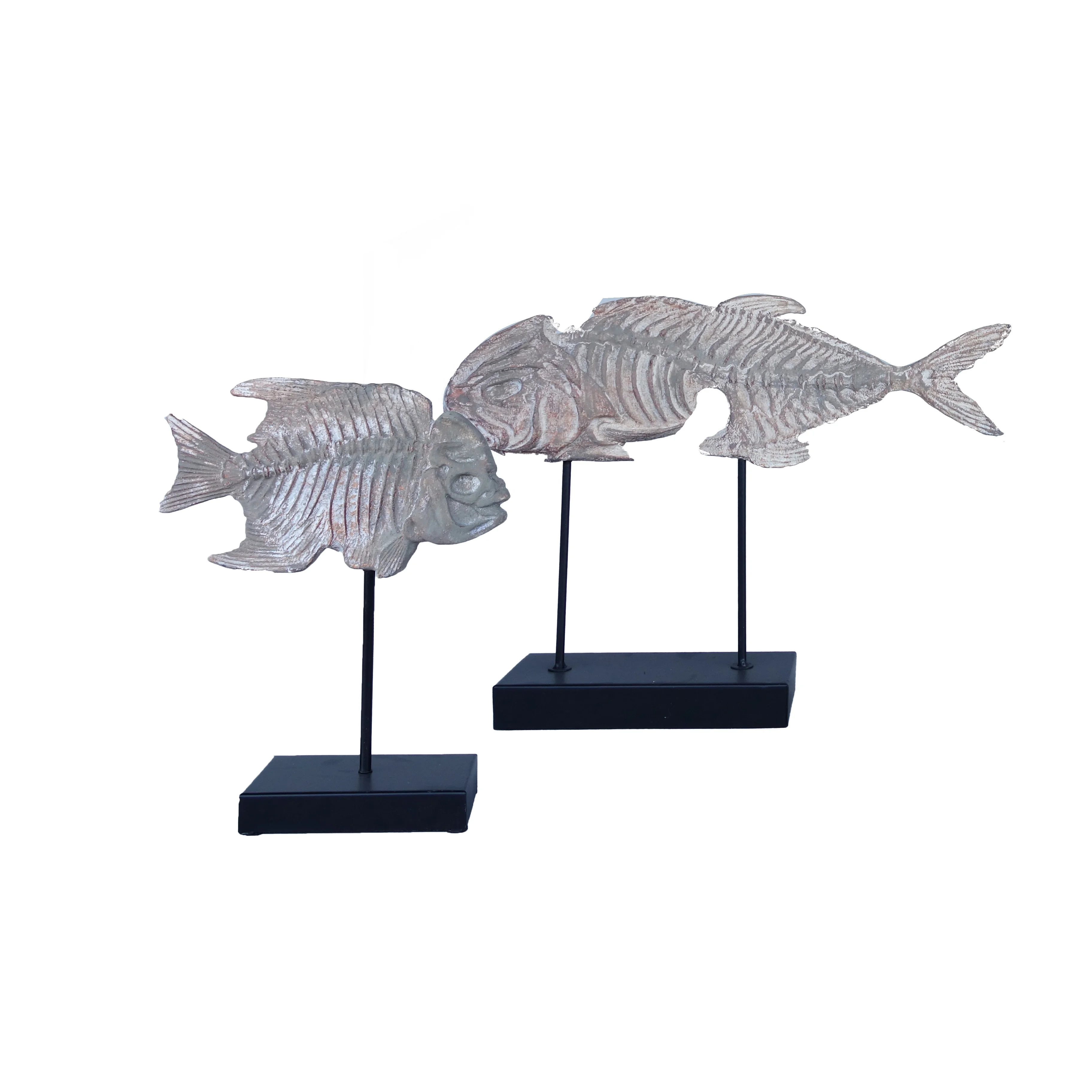 Resin Decorative Fish Fossil Animal Skeleton Sculpture Model Home Decor