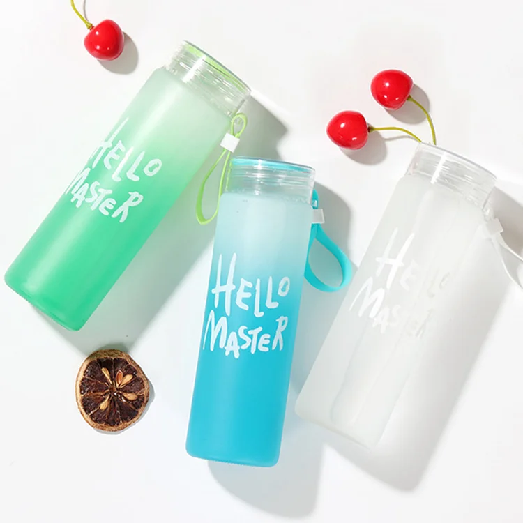 420ml Cylinder Frosted Portable Wide Mouth Colorful Reusable Glass Drinking  Water Bottle With Plastic Cap - Buy 420ml Cylinder Frosted Portable Wide  Mouth Colorful Reusable Glass Drinking Water Bottle With Plastic Cap