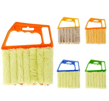 Useful Microfiber Window Cleaning Brush Air Conditioner Duster Cleaner with Washable Venetian Blind Blade Cleaning Cloth