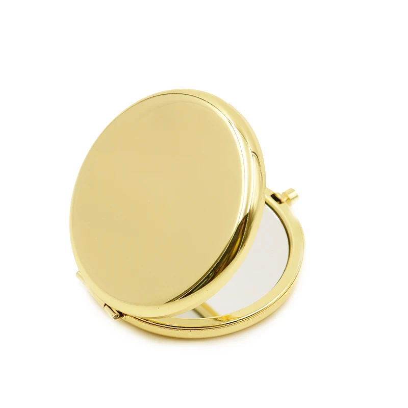 COSMETICS PROMOTIONAL GIFT ROSE GOLD METAL POCKET MIRROR CUSTOM FOLDING ROUND POCKET MIRROR
