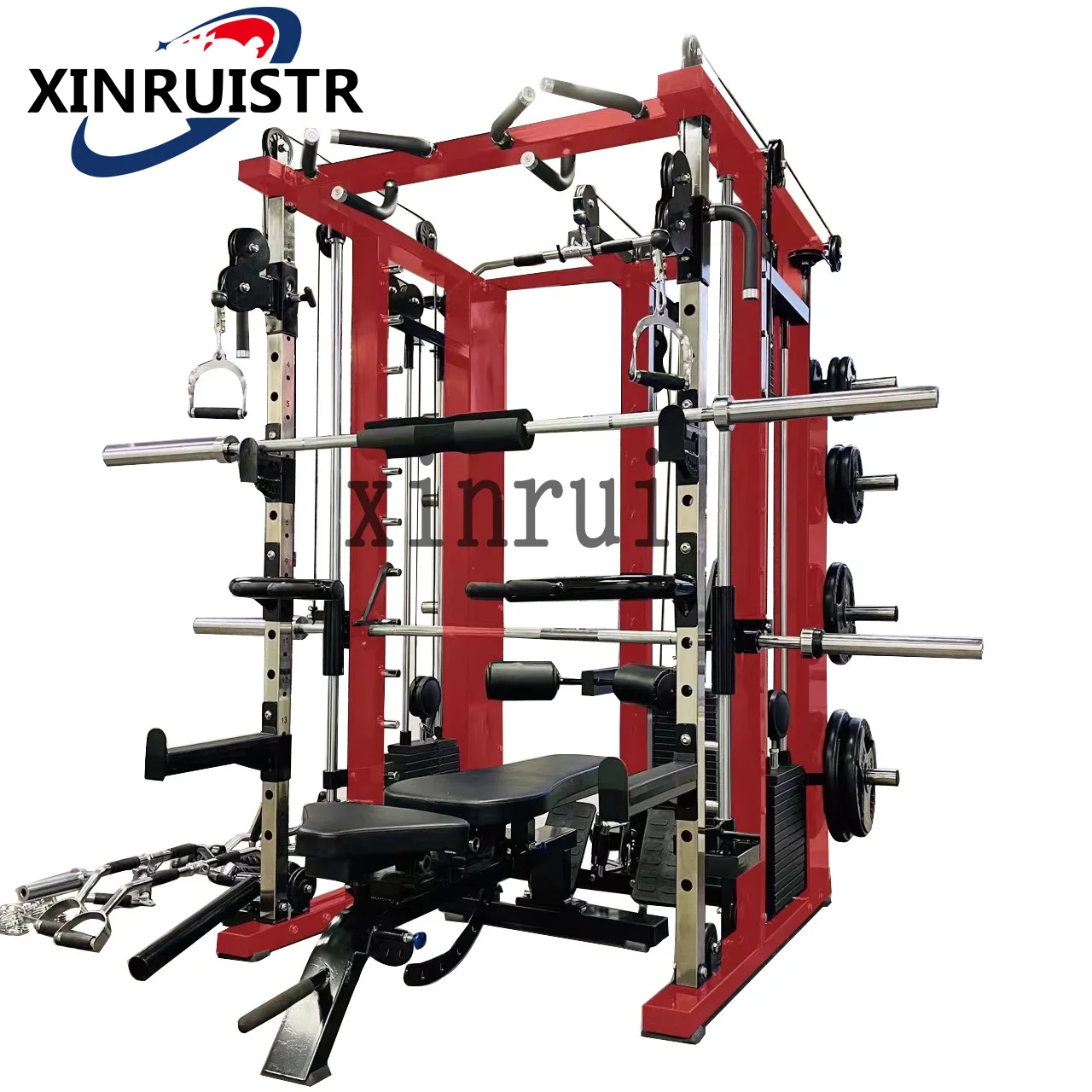 High End 5 In 1 Commercial Home Gym Multi Functional Squat Rack Functional Trainer Multi Smith