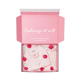 Customized Logo Printing Underwear Pajamas Cardboard Gift Boxes Shipping Mailing Folding Clothing Corrugated Paper Packaging