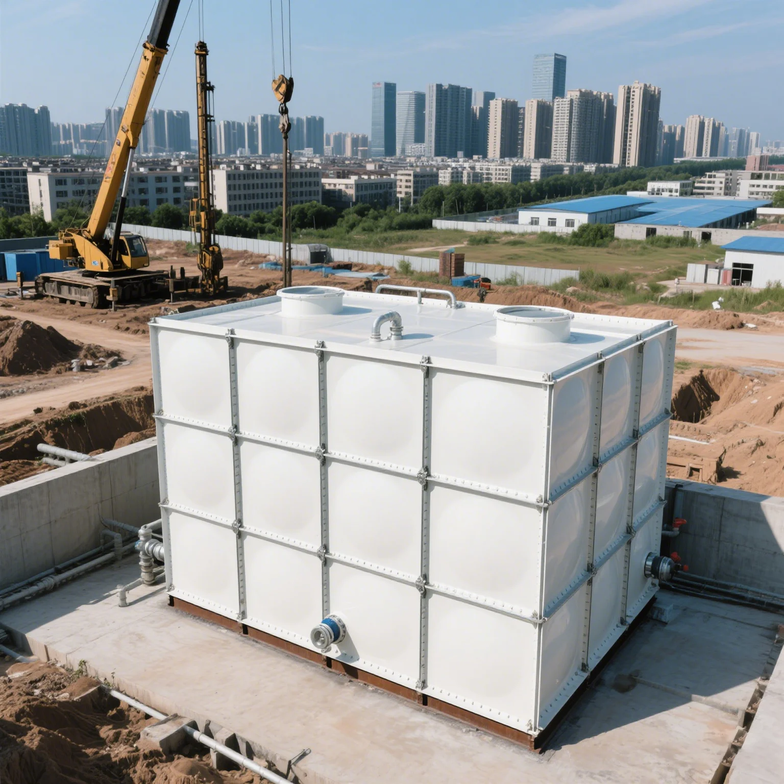 Factory Custom Composite Water tank Assembly Industrial Multi-functional Large Durable Sectional Modular FRP Water Storage tank