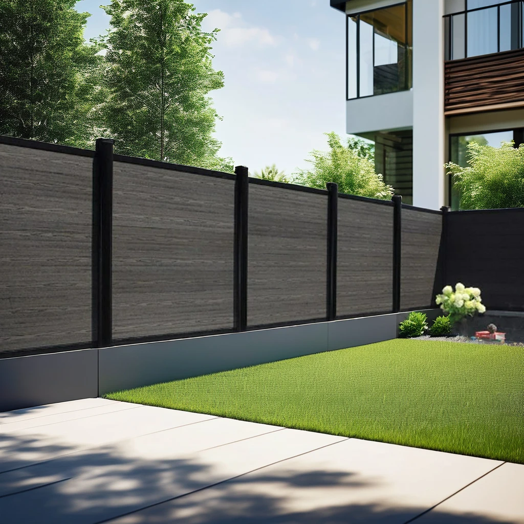 Panneaux De Clôture Composite Bois-plastique - Gris, 21,6 Cm De Large, Hauteur Personnalisable 100-180 Cm - Pour Terrasse, Jardin, Balcon