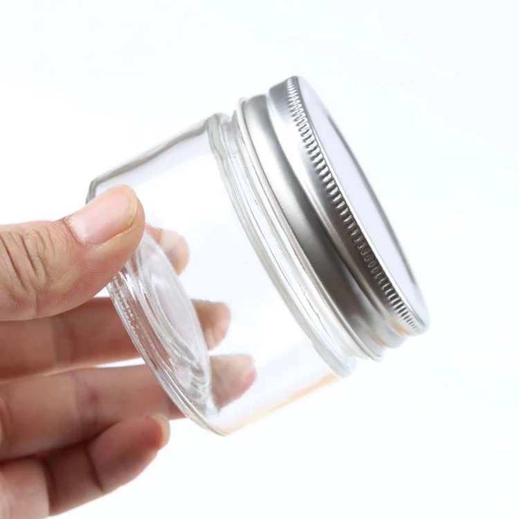150ml 200ml 380ml 500ml Glass Cylinder Mason Jar Food Canning Packaging Glass Jar for Jam Honey Pickle With Metal Lid