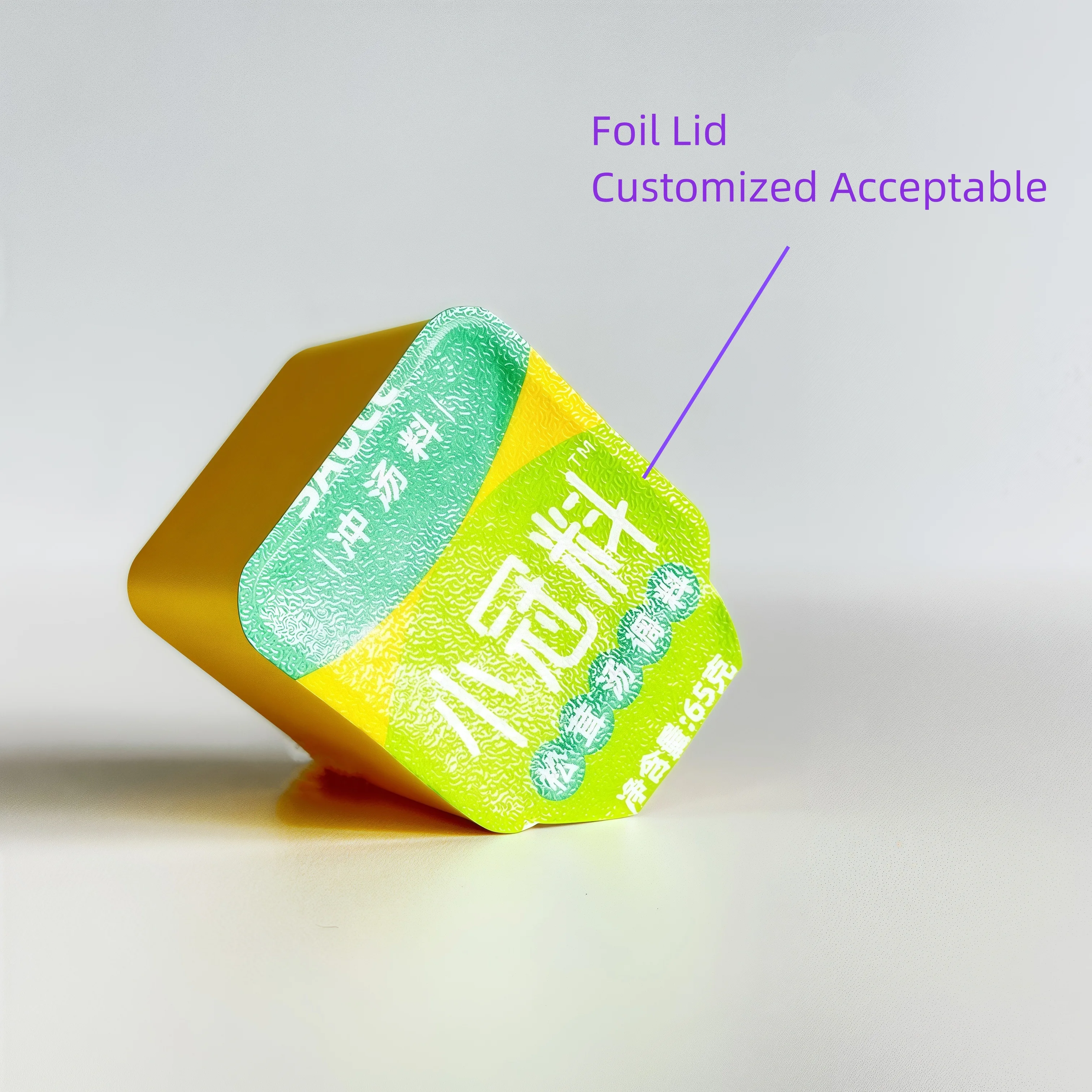Custom Logo 45ml Square Disposable Plastic PP Cups with Aluminum Foil Lid for Food Packaging