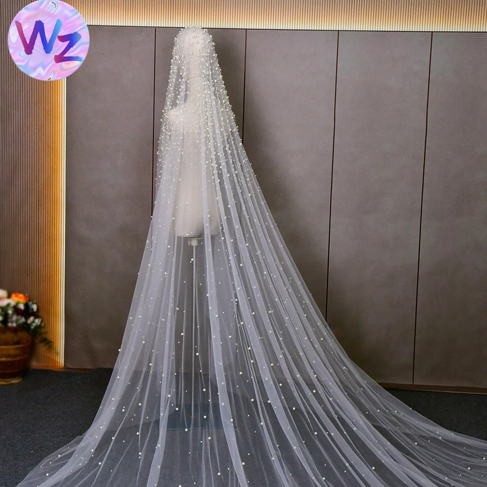 Voile De Mariée 5m Dentelle Luxe - Voile à Traîne Simple Couche Élégant Pour Cérémonie Cathédrale