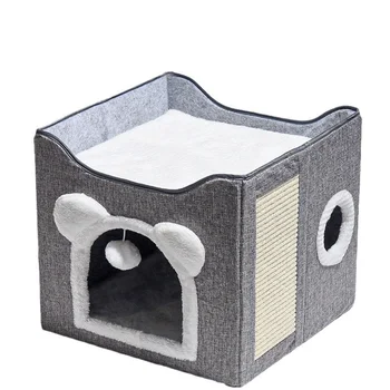 Cross-Border All-Season Fully Enclosed Cat Bed Double Layer Sisal Wear-Resistant Scratch-Resistant XL Foldable Universal Pet