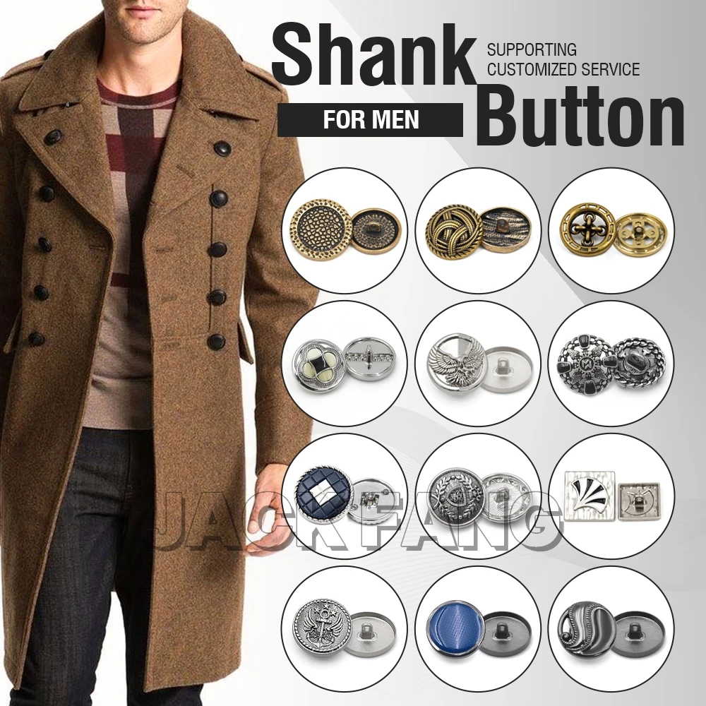 Custom Vintage Fleur De Lis Blazer Gold Uniform Coat Buttons Zinc Alloy Plating Technique Suit Sewing Shank Button for Sale