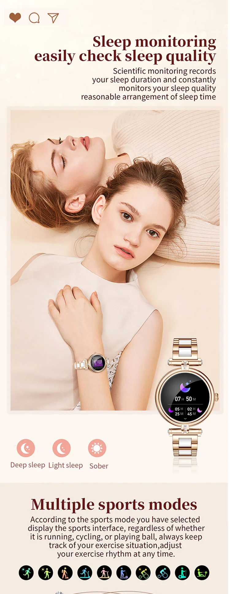 Chinese factory supplier supply  2025 Ak62 Ladies Smart Watch 1.09inch Screen Bt Calling Sport Health Monitoring Sleep Tracker Message Reminder Smart Watch - Buy Reloj Inteligente ladies Fancy Smart Watches ai Sports Watches