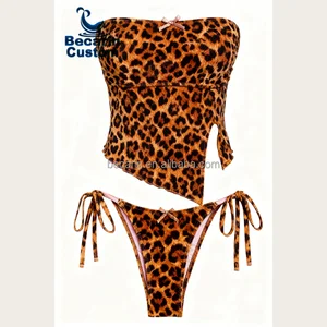 OEM Women's Sexy Fashion Strapless Tied Bikini Bikini Beach Two-Piece Printed Swimwear Bathing Suits Beachwear Swimsuit