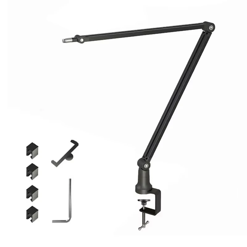 Senboran Adjustable Metal Microphone Stand Mount Condenser Desk Folding Mic Stand for Live Streaming and Recording