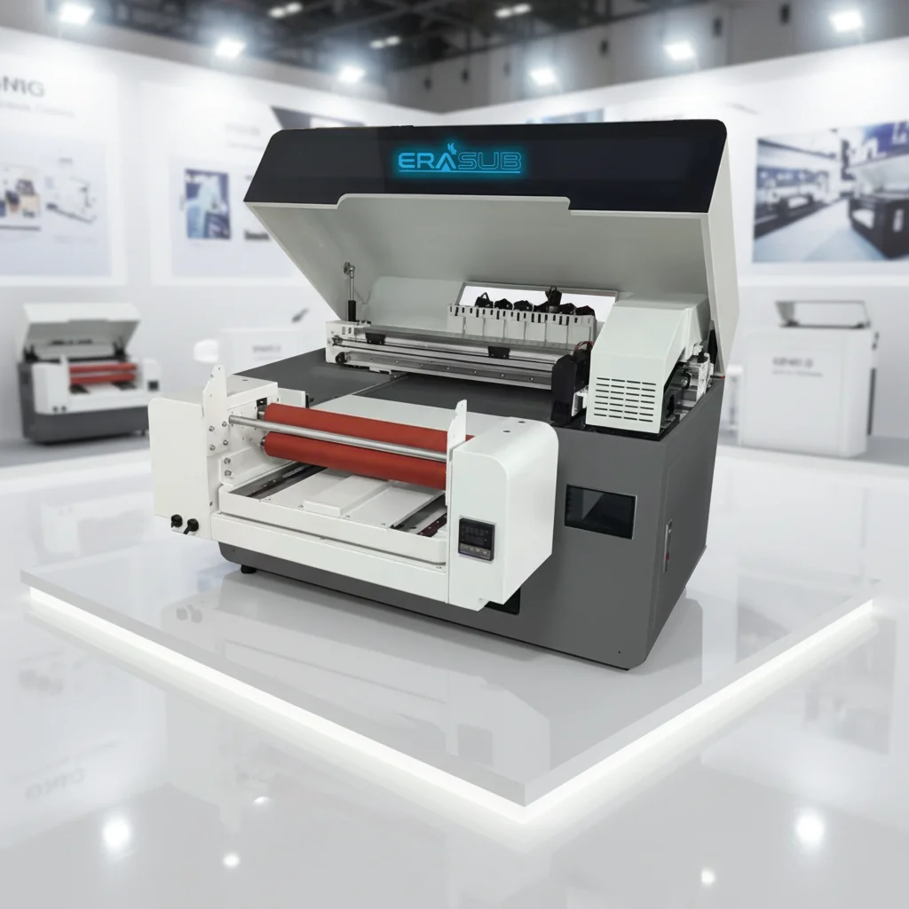 2025 New ERASUB Automatic Desktop Roll UV DTF Printer with DX7 Head Waterproof A3 Ink 1 Year Warranty for PET Heat Transfer Film