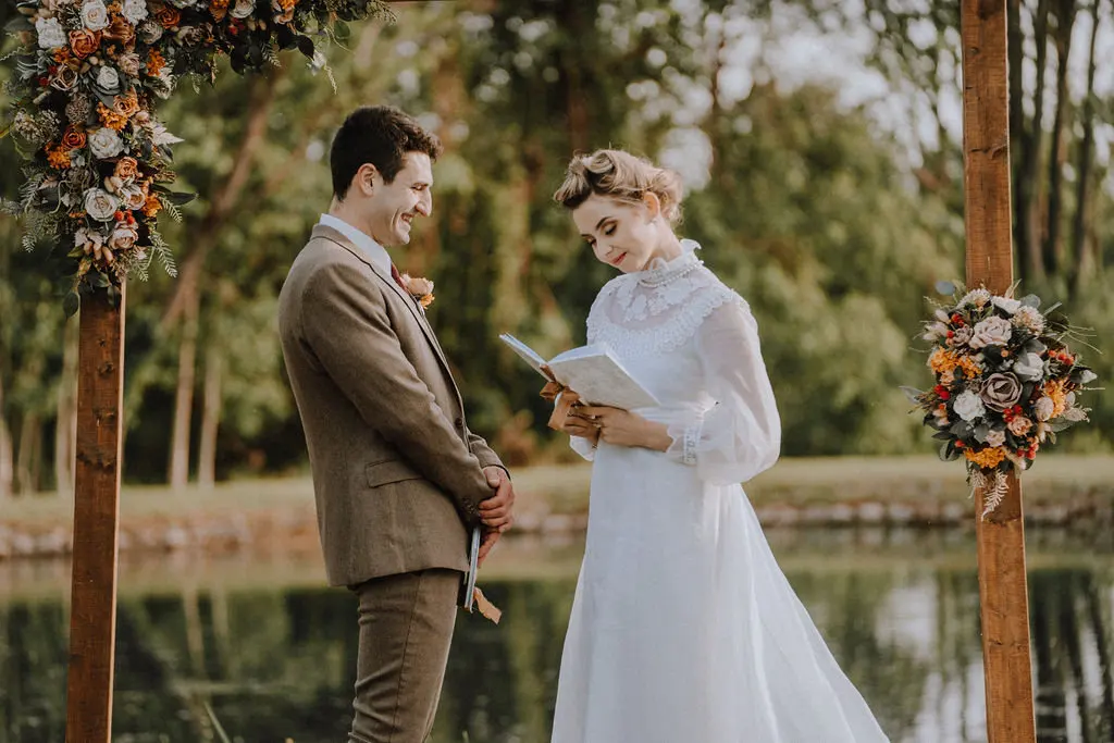 Бархатная Обложка с принтом на заказ Vow Book для свадьбы шелковой лентой