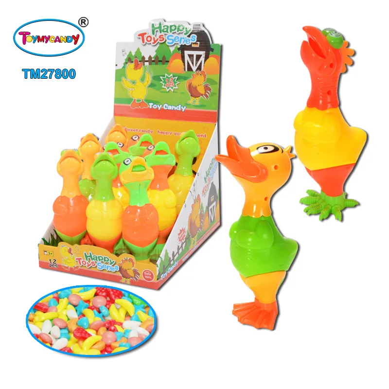 New Products Cheap Candy Toys Plastic Easter Chick Duck Toy with Candy Plastic Easter Toy for Kids