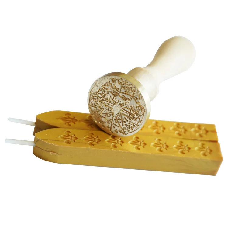 Sigillo Di Cera Testa Rimovibile - In Ottone Con Manico Legno, Per Buste E Inviti - Foto 8