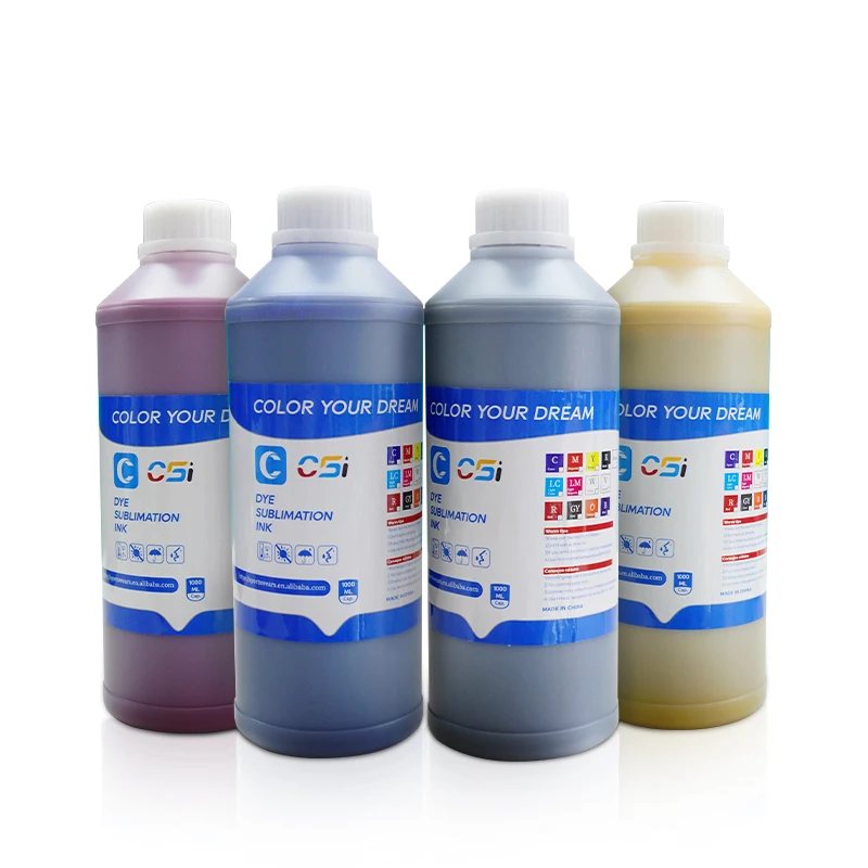 CSI Sublimation Ink CMYK Color for Fabric Heat Transfer Printing 1L Per Bottle