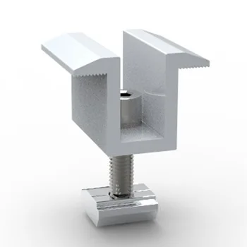 High Quality Solar Mid Clamp Anodized Aluminum Clamp Solar  Factory Direct Sale End Clamps for Solar Panel Mounting