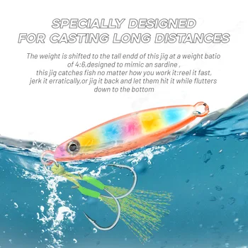 Lead Jig Fish Lure 40g-100g Artificial Hard Bait for Sea & Boat Fishing Long-Cast Glow-in-the-Dark – Metal Jig – view 5