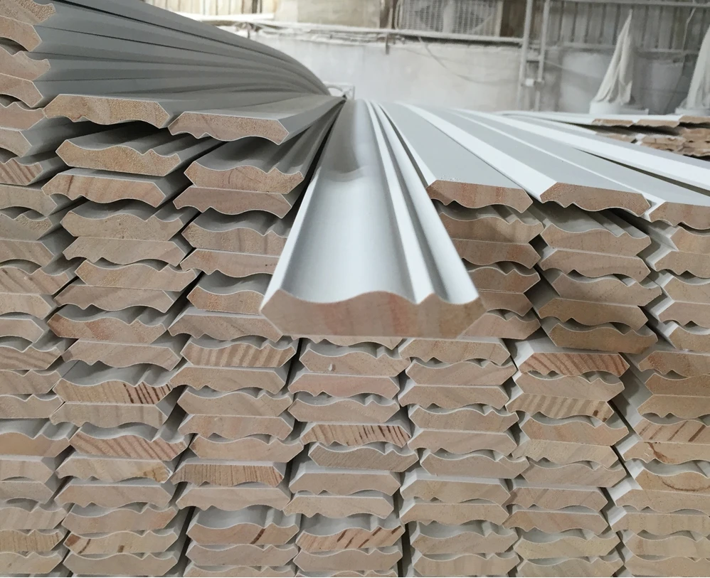 Primed MDF Moulding MDF Baseboard for Wall Corner Decoration