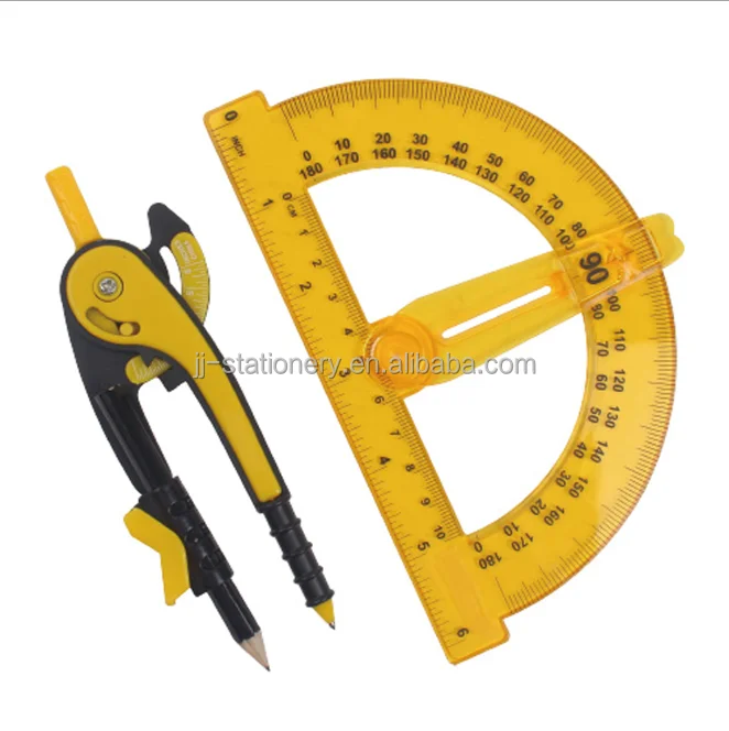 Набор для математической геометрии многофункциональный компас рисования школьников пластиковый с транспортиром