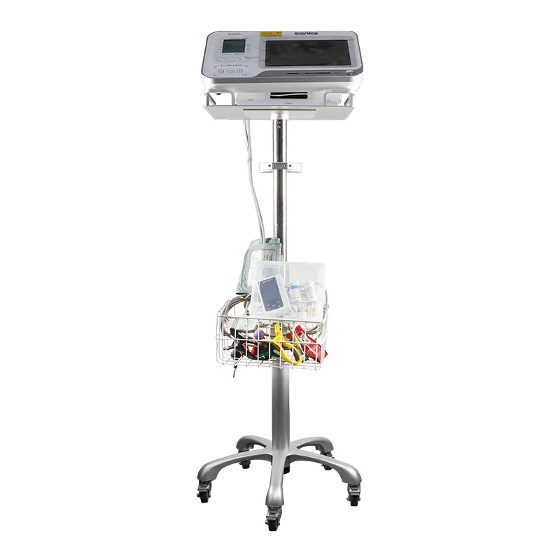 Electrocardiograph Machine With Trolley Hospital Computer Trolley  Medical Ecg Machine Monitor Trolley Cart With Casters