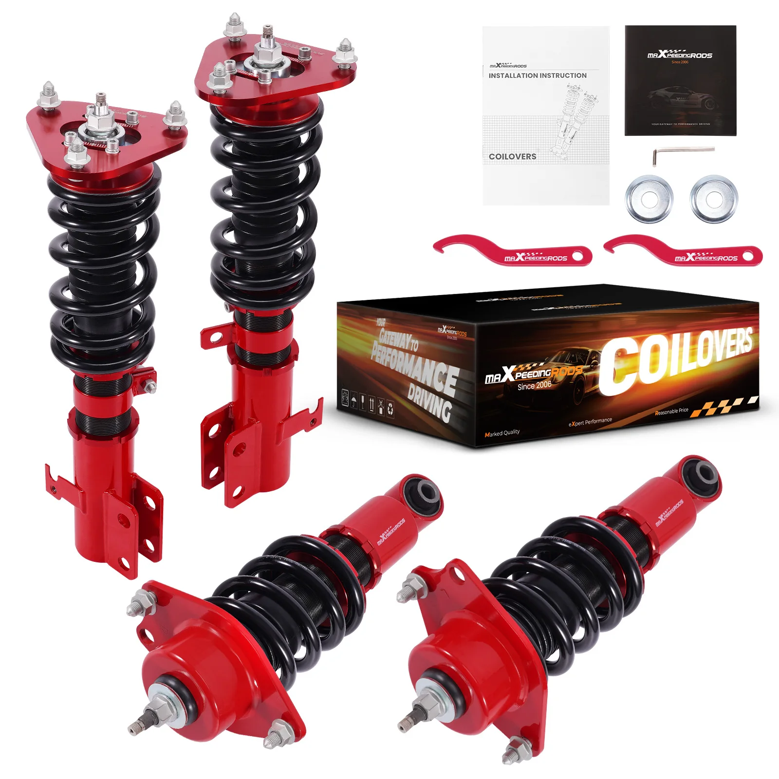 MaXpeedingrods セリカ 2000-2006用ダンピングコイルオーバーキット,赤