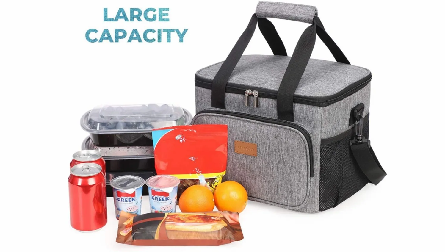 Large Insulated Meal Prep 15l Lunch Cooler Box Bag For Adults Women Men ...