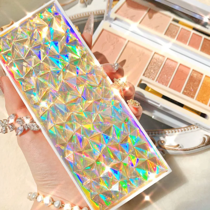 Professional Makeup  LED Light 12 Colors High Pigment Creamy Eyeshadow Palette with Mirror