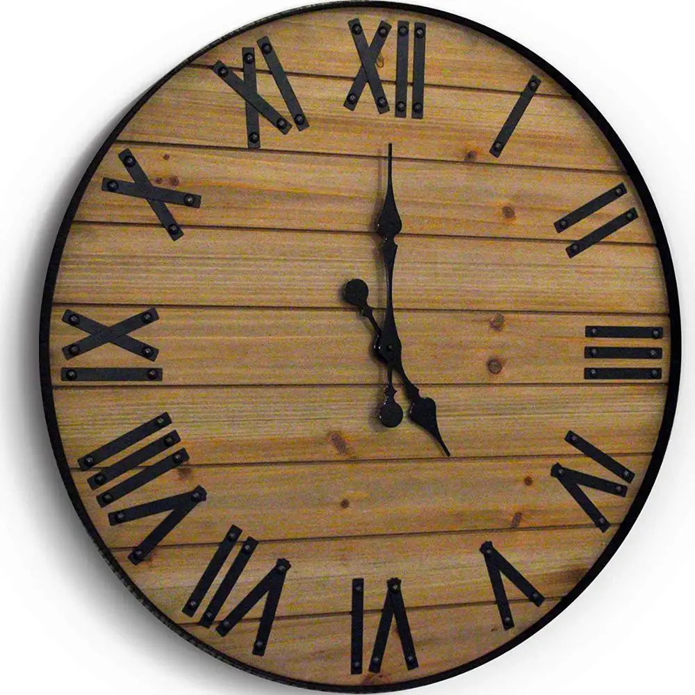 24 60cm Eastar Vintage Europe Style Paris Large Solid Brown Wooden Wall Clock China Buy Wooden Wall Clock