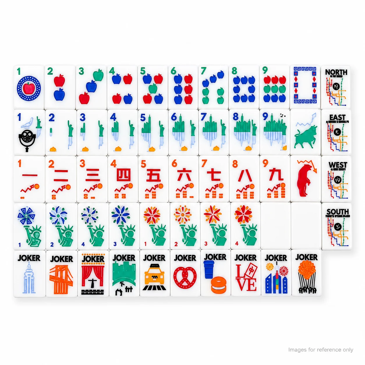 American Modern Luxury Mahjong Custom Single-Layer NYC Series Never Sleeps 160 Acrylic Tiles Hand-drawn Portable Water Resistant