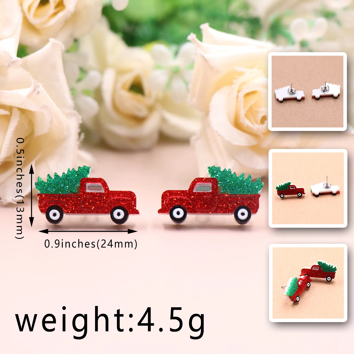 Syasibo jewelry ERS373ER1607 1Pair New product CN Stud earring For women Christmas car cute Acrylic Jewelry factory