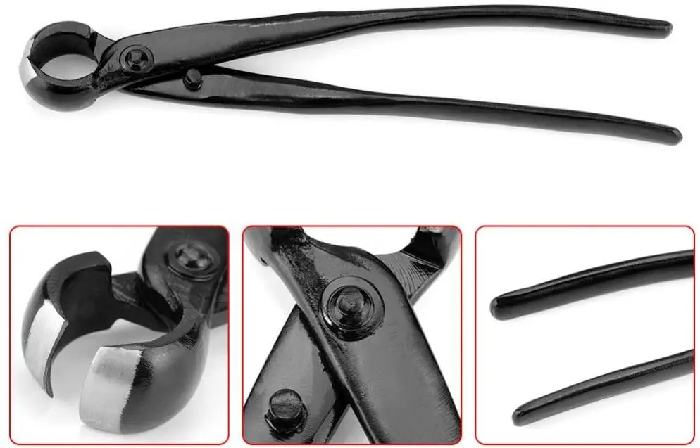 Jin Jin Bonsai Pliers - Jin Pliers, Manganese Steel Alloy Bonsai Wire Plier With Round End For Safe Use Gardening Tool Bonsai Tools Round Concave Pliers