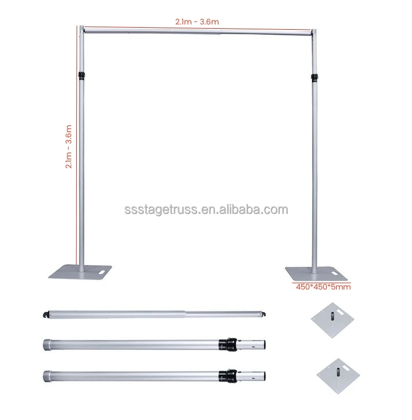 product 36x36m aluminum alloy pipe and drape stand adjustable backdrop stand  birthday wedding party decoration for sale-9