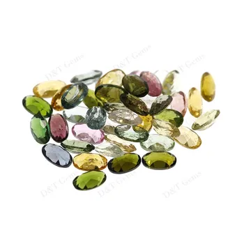 high quality fine jewelry loose gemstone 100% genuine 2mm oval cut natural faceted multi tourmaline