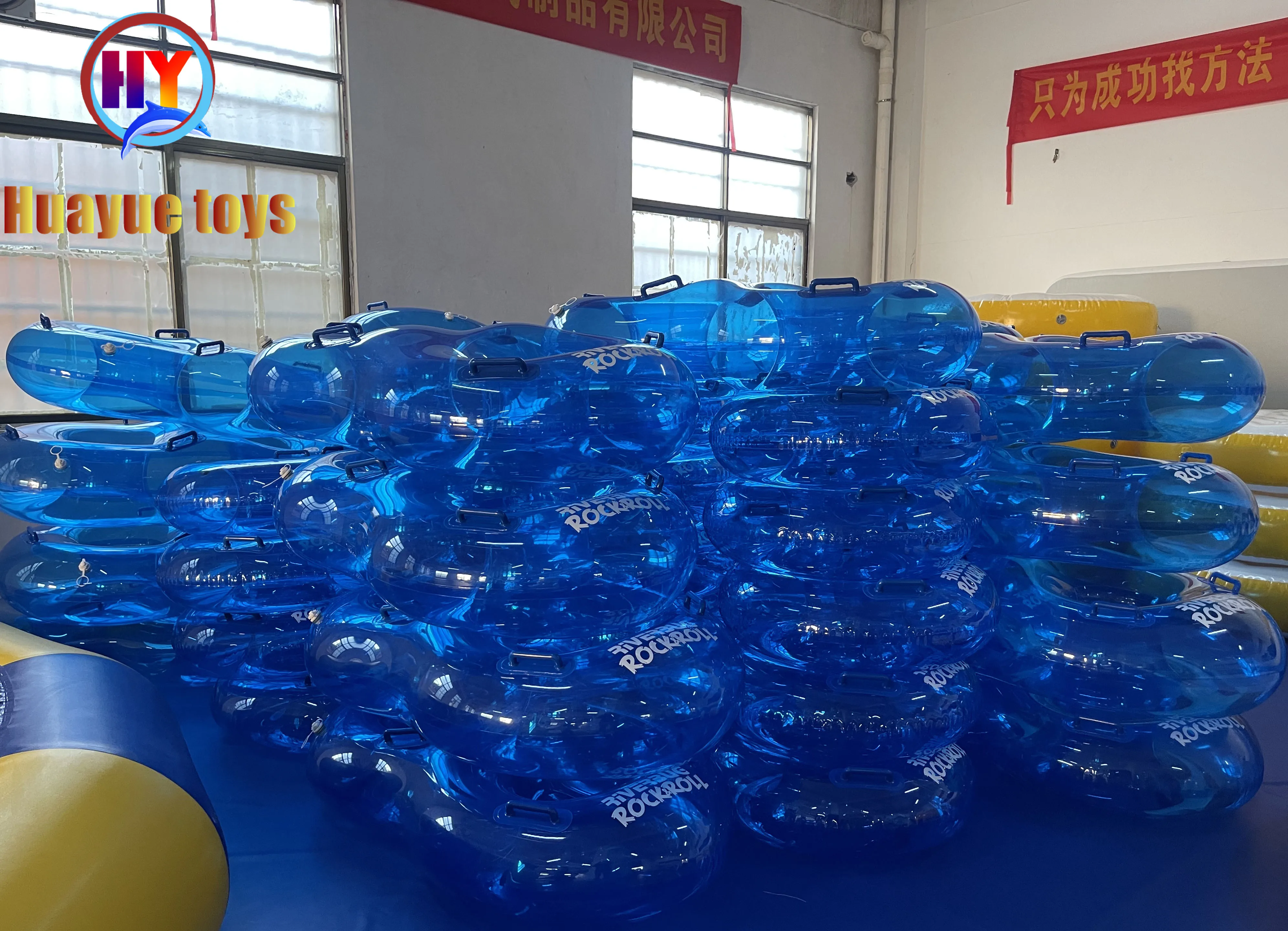 New Design Custom Logo Print Clear Wave Pool Float Lazy River Tube Water Park Blue Inflatable Pool Floating Raft Rider Floaters