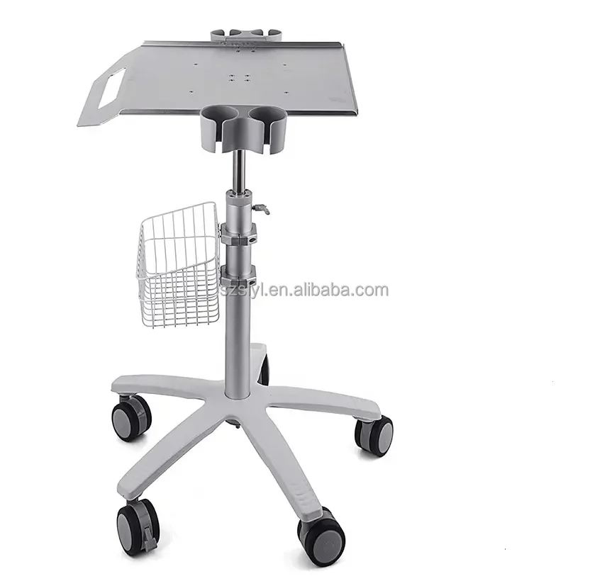 Rolling Desktop Mobile Cart With Large Tabletop