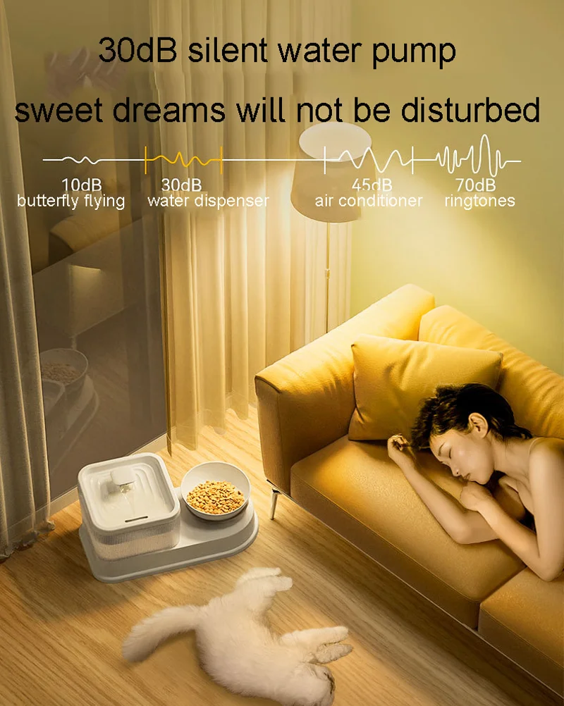 2 In 1 Automatic Pet Cat Water Dispenser Pet Bowls & Feeders Buy