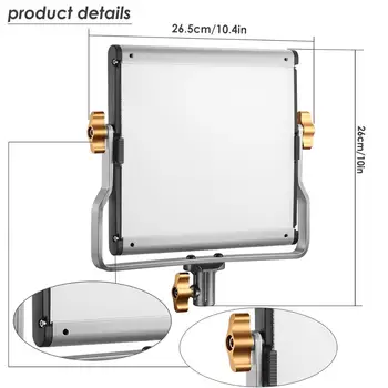 Neewer Bi-color LED 480 Video Light and Stand with Battery and Charger Durable Metal Frame, Dimmable for YouTube Video Shooting detail image