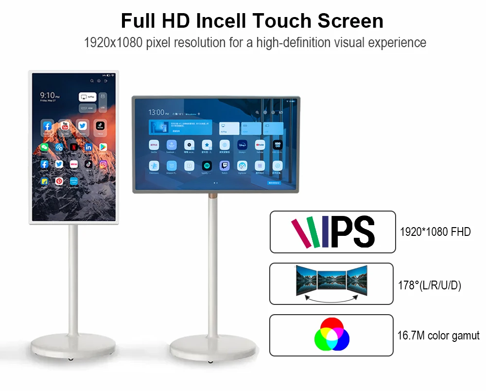 Ultra-Thin 21.5 Inch Portable Smart TV - Wireless Charging, 1080p ...