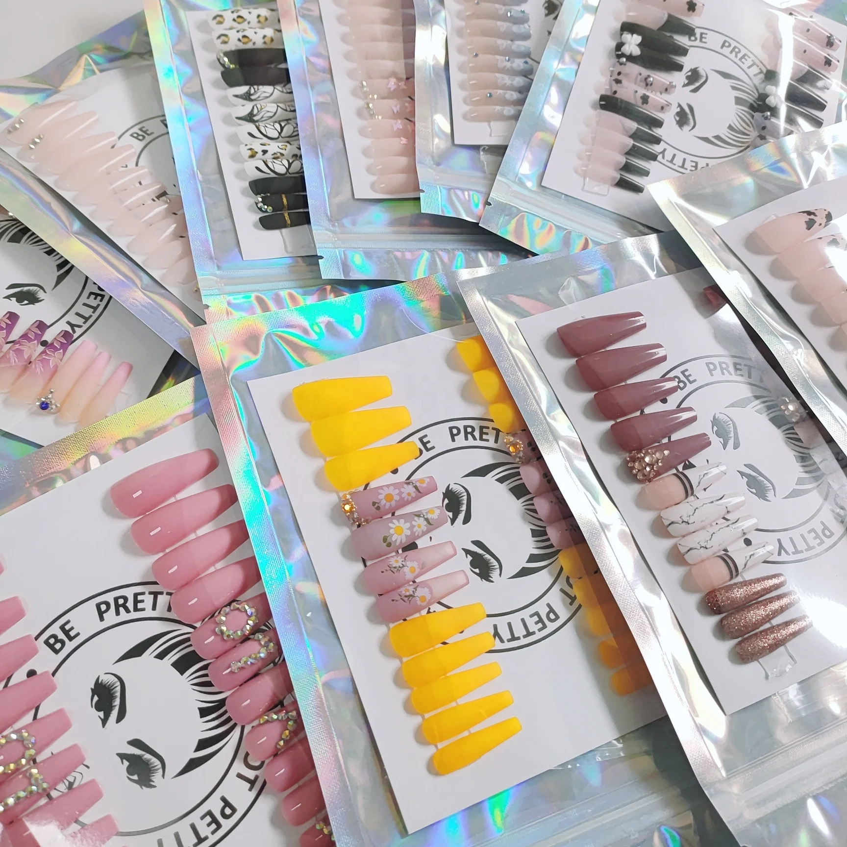 Free Sample High Quality Press On Nails Private Labeling Custom Acrylic