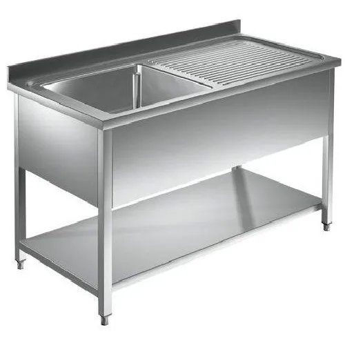 The Utility Stainless Steel Kitchen Sink with Right Side Drain Board
