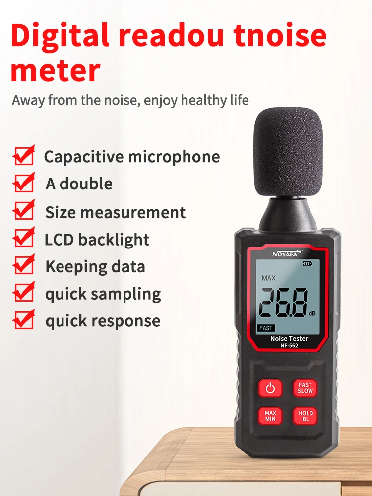 Professional Decibel Noise Meter Measurement 30-130db Digital