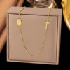 Collana con croce h630 in oro