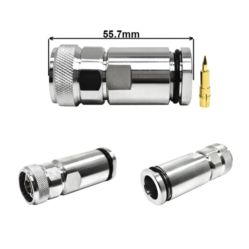 Factory 50 Ohm N Type Male Macho Plug Clamp  for LMR500 10DFB Cable RF Coax Coaxial Connectors in Stock