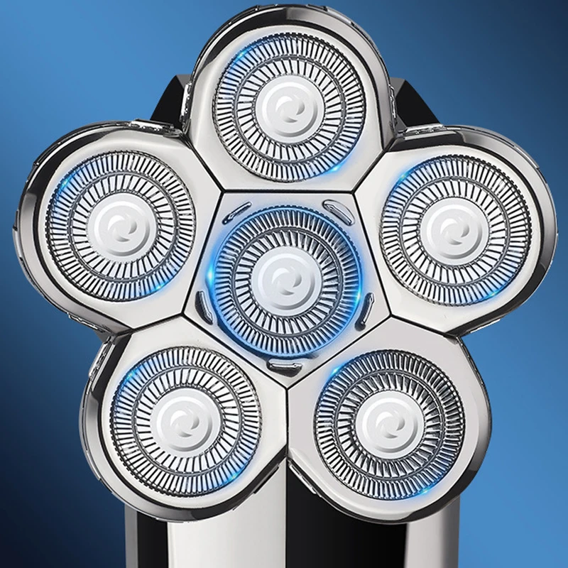 USB Rechargeable Electric Shaver Trimmer Bald Razor Six Blade for Household RV Use Intelligence Beard Shaver for Hotel details