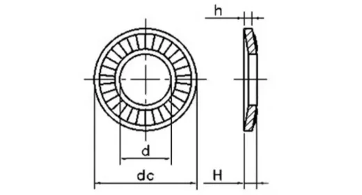 product high rated spring washer butterfly lock washer tapered double sided knurled stripe washer-60